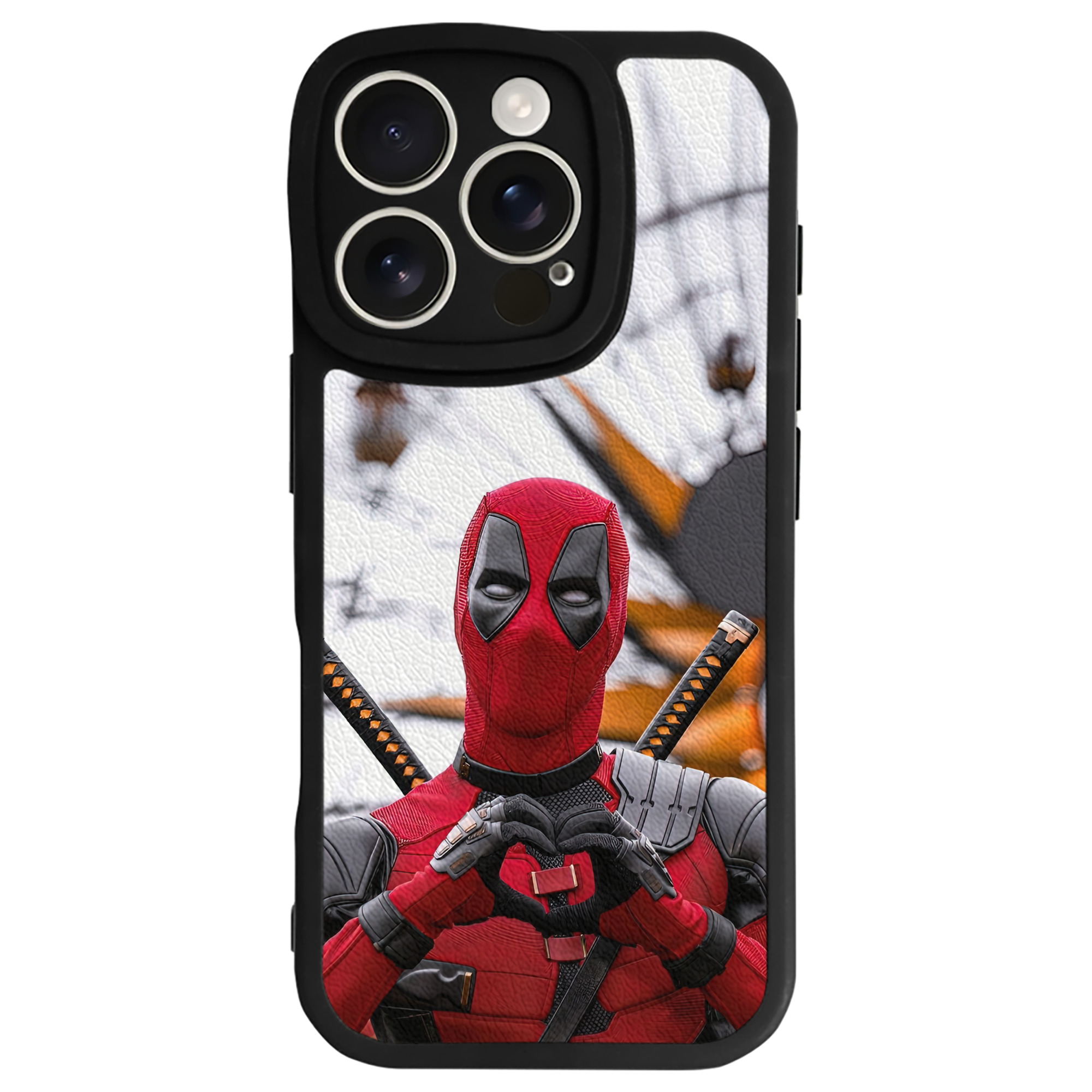 （画像用） Deadpool デッドプール 【iPhone 16シリーズ対応】シリコンスマホケース（レザー調） 材質：シリコン
